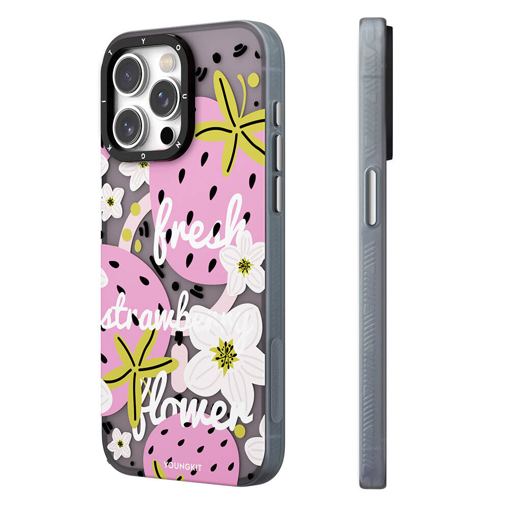 iPhone 14 Kılıf M-safe Şarj Özellikli Yaz Meyvesi Desenli Youngkit Fruity Flavour Serisi Kılıf