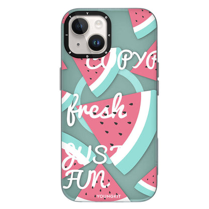 iPhone 14 Kılıf M-safe Şarj Özellikli Yaz Meyvesi Desenli Youngkit Fruity Flavour Serisi Kılıf