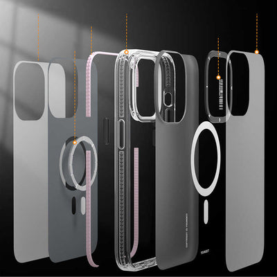 Apple iPhone 14 Kılıf Magsafe Şarj Özellikli Youngkit Jane Sand Serisi Kapak Pembe
