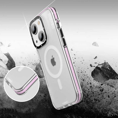 Apple iPhone 14 Kılıf Magsafe Şarj Özellikli Youngkit Jane Sand Serisi Kapak Pembe