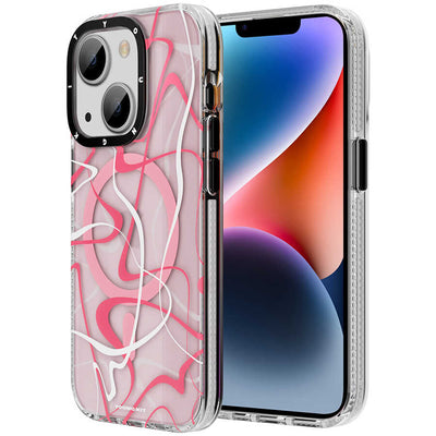 Apple iPhone 14 Kılıf Magsafe Şarj Özellikli Youngkit Water-Ink Serisi Kapak Beyaz