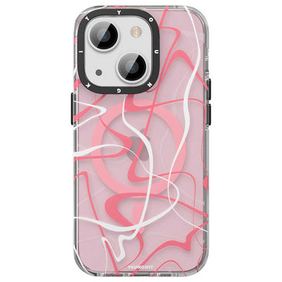 Apple iPhone 14 Kılıf Magsafe Şarj Özellikli Youngkit Water-Ink Serisi Kapak Siyah