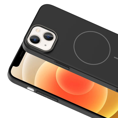 Apple iPhone 14 Kılıf M-safe Şarj Özellikli Zore Ruby Sert Kapak Lacivert