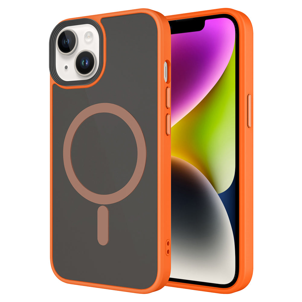 iPhone 14 Kılıf Mat Arka Yüzey Wireless Şarj Özellikli Zore Flet M-safe Kılıf