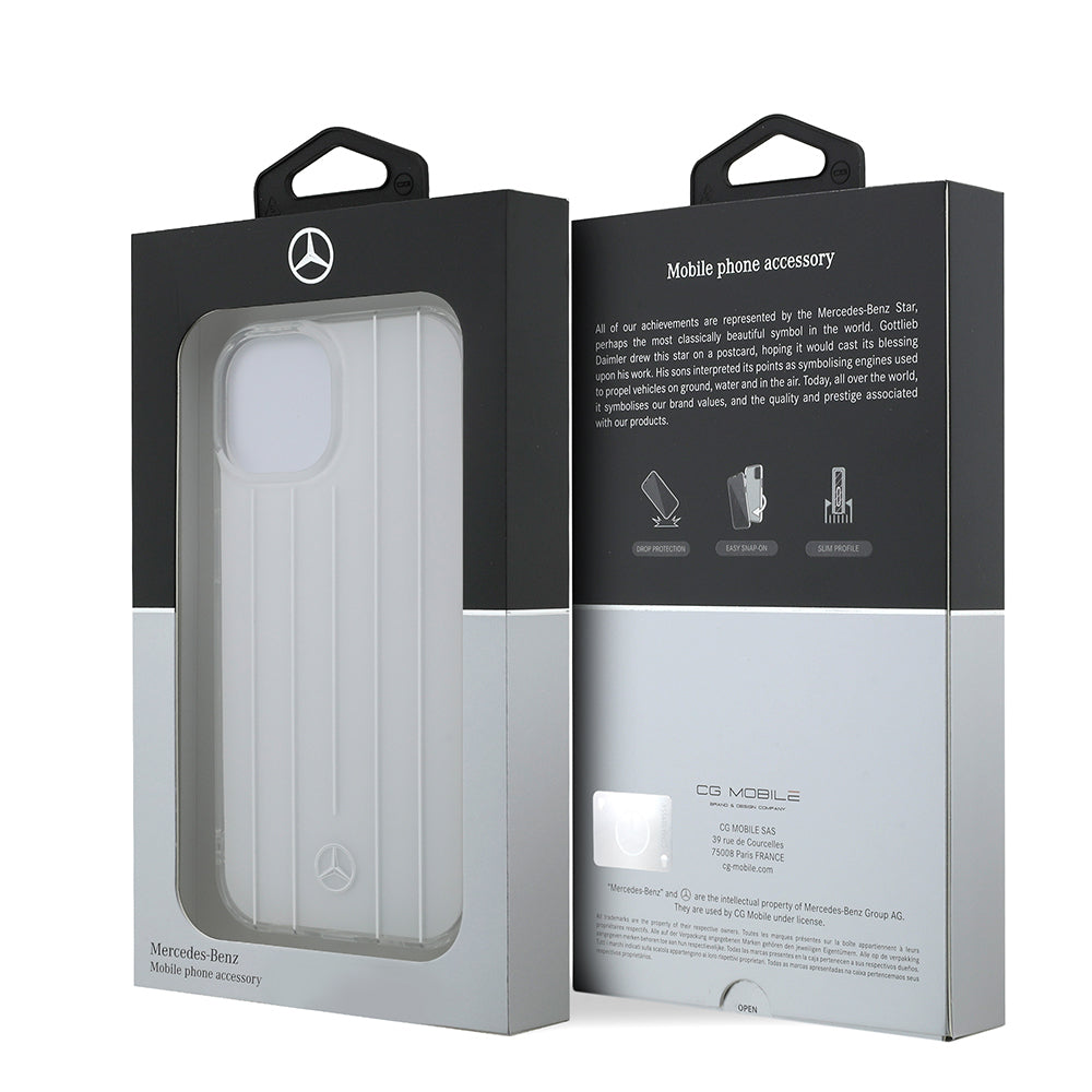 iPhone 14 Kılıf Mercedes Benz Orjinal Lisanslı New Urban 3 Sert PC Paralel Çizgi Desenli Kılıf