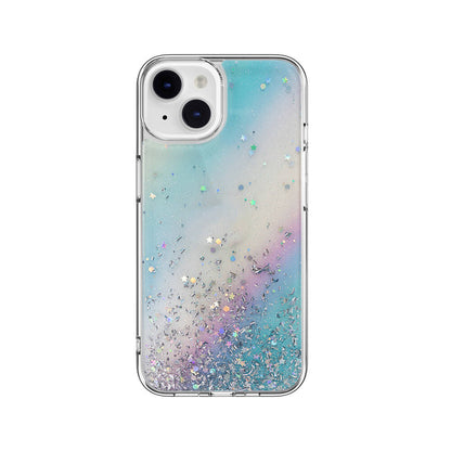 iPhone 14 Kılıf Parlayan Simli Şeffaf Lisanslı Switcheasy Starfield Kılıf