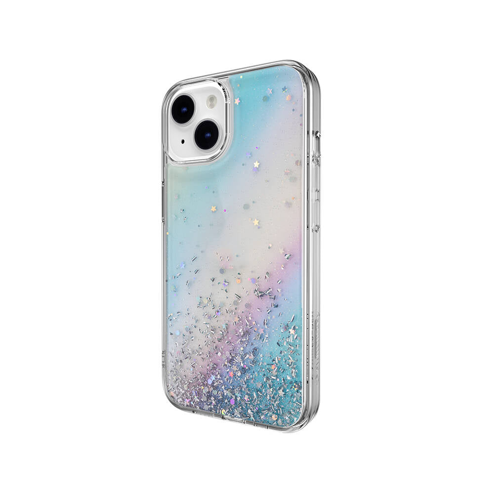 iPhone 14 Kılıf Parlayan Simli Şeffaf Lisanslı Switcheasy Starfield Kılıf