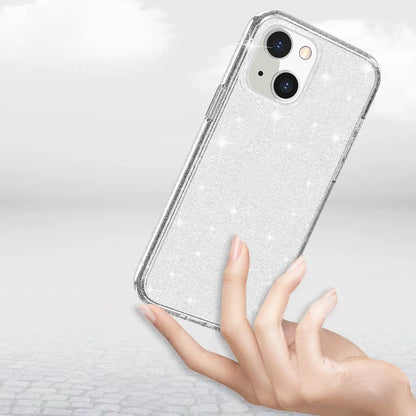 iPhone 14 Kılıf Parlayan Simli Şeffaf Zore Redos Kılıf
