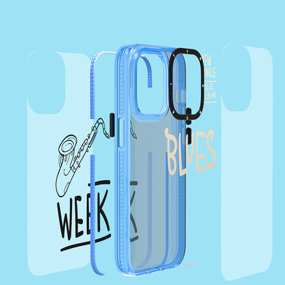 iPhone 14 Kılıf Şeffaf Renkli Yazı Temalı Tasarım YoungKit Jazz Serisi Kılıf