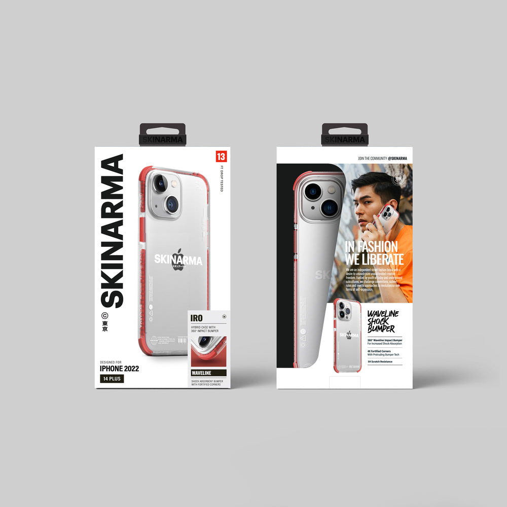 Apple iPhone 14 Kılıf SkinArma Şeffaf Airbag Tasarımlı Iro Kapak Kırmızı