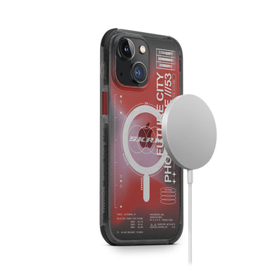 Apple iPhone 14 Kılıf SkinArma Şeffaf Airbag Tasarımlı Magsafe Şarj Özellikli Shorai Kapak Kırmızı