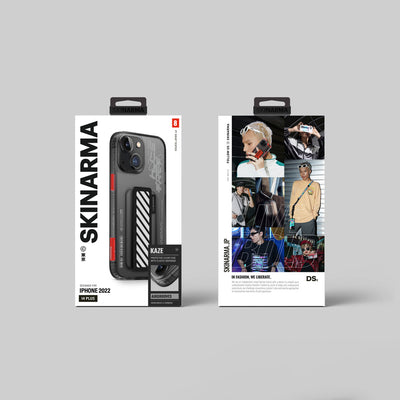 Apple iPhone 14 Kılıf SkinArma Şeffaf Desenli Kaze Kapak Füme