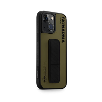 Apple iPhone 14 Kılıf SkinArma Standlı Deri Görünümlü Gyo Kapak Olive