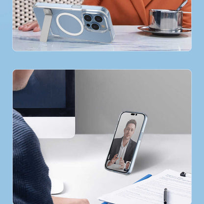 iPhone 14 Kılıf Standlı M-safe Wireless Şarj Özellikli Wiwu Aurora Serisi Kılıf