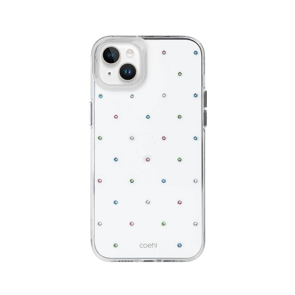 Apple iPhone 14 Kılıf Tektaş Desenli Coehl Solitaire Kapak Renksiz