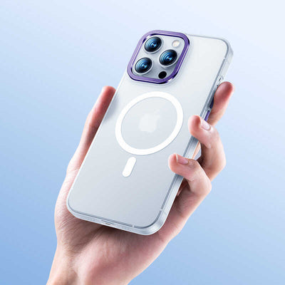 Apple iPhone 14 Kılıf Wireless Şarj Destekli Benks Magnetik Haze Kapak Mavi
