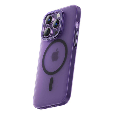Apple iPhone 14 Kılıf Wireless Şarj Destekli Benks Yeni Seri Magnetik Haze Kapak Derin Mor