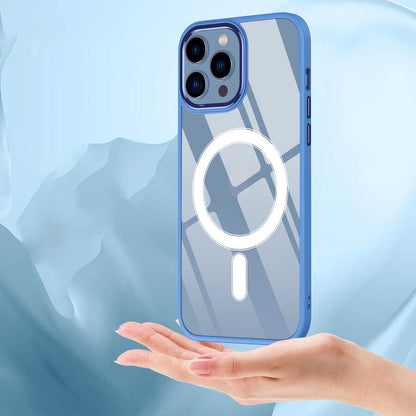 iPhone 14 Kılıf Wireless Şarj Özellikli Zore Krom M-safe Silikon Kılıf