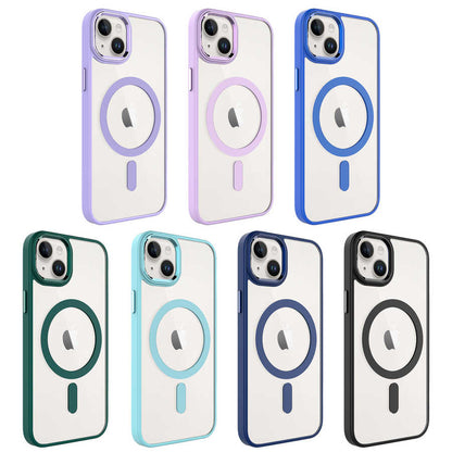 iPhone 14 Kılıf Wireless Şarj Özellikli Zore Krom M-safe Silikon Kılıf