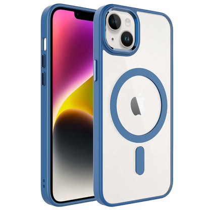 iPhone 14 Kılıf Wireless Şarj Özellikli Zore Krom M-safe Silikon Kılıf