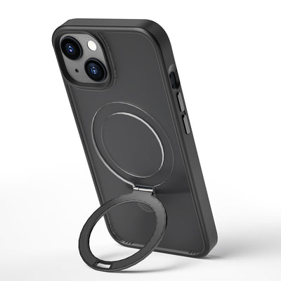 Apple iPhone 14 Kılıf Wiwu ZMM-010 Magsafe Şarj Özellikli Parmak İzi Bırakmayan Mat Transparan Standlı Kapak Derin Mor