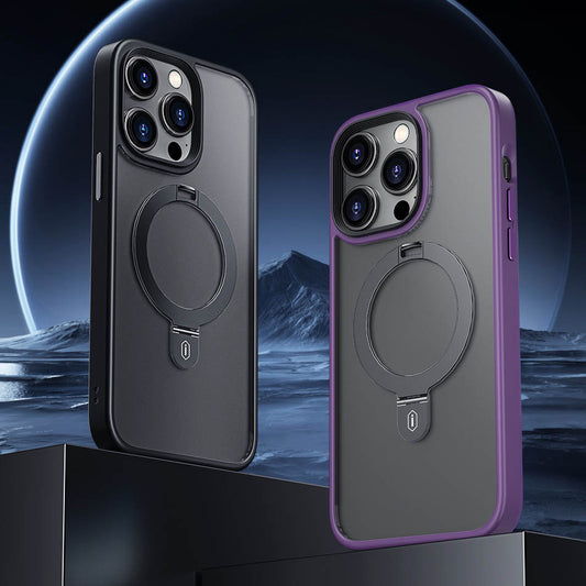 iPhone 14 Kılıf Wiwu ZMM-010 M-safe Şarj Özellikli Parmak İzi Bırakmayan Mat Transparan Standlı Kılıf