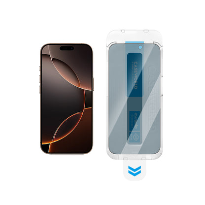 iPhone 14 Plus CaseWorld Applicator Serisi 2.5D Eyesafe Mavi Işık Teknolojili 0.33mm Privacy Temperli Cam Ekran Koruyucu + Uygulama Aparatı