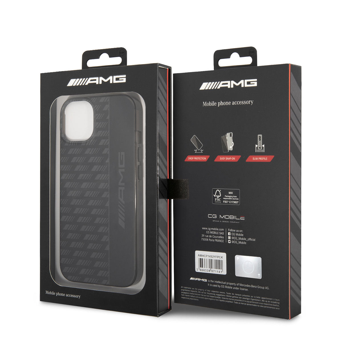 Apple iPhone 14 Plus Kılıf AMG Frosted Buzlu PC Karbon Dizayn Kapak Siyah