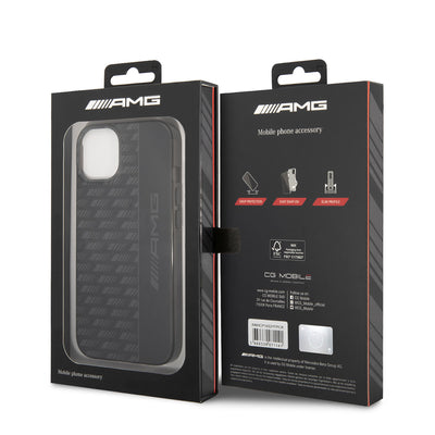 Apple iPhone 14 Plus Kılıf AMG Frosted Buzlu PC Karbon Dizayn Kapak Siyah