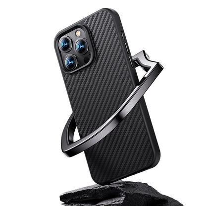 iPhone 14 Plus Kılıf Karbon Fiber M-safe Şarj Özellikli Benks Hybrid ArmorPro 1500D Kevlar Kılıf