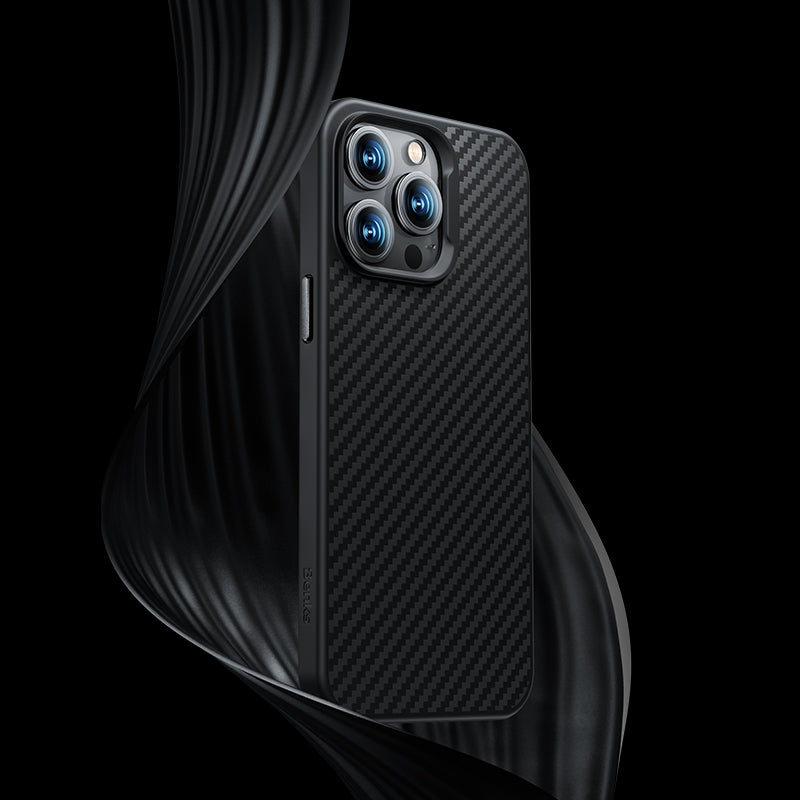 iPhone 14 Plus Kılıf Karbon Fiber M-safe Şarj Özellikli Benks Hybrid ArmorPro 1500D Kevlar Kılıf