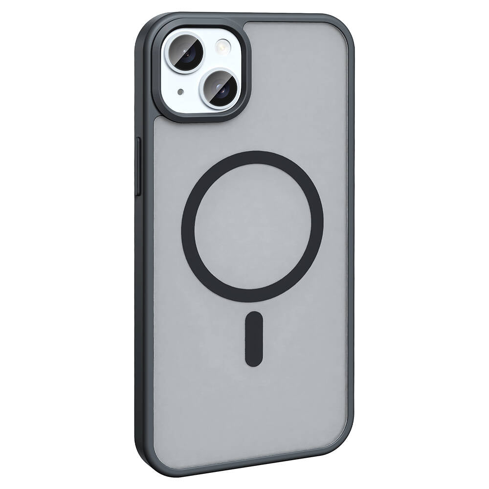 Apple iPhone 14 Plus Kılıf M-safe Şarj Özellikli Mat Arka Yüzey Zore Sio Kapak Lacivert