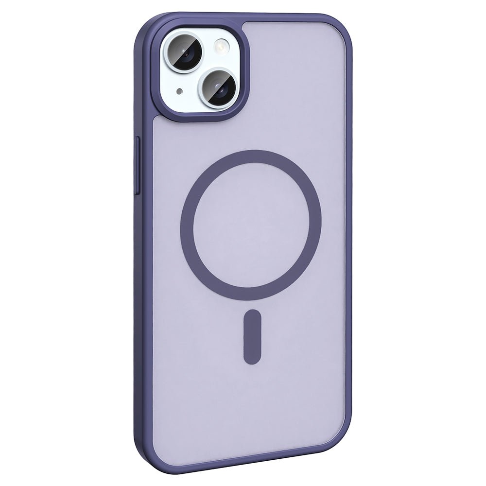 Apple iPhone 14 Plus Kılıf M-safe Şarj Özellikli Mat Arka Yüzey Zore Sio Kapak Derin Mor