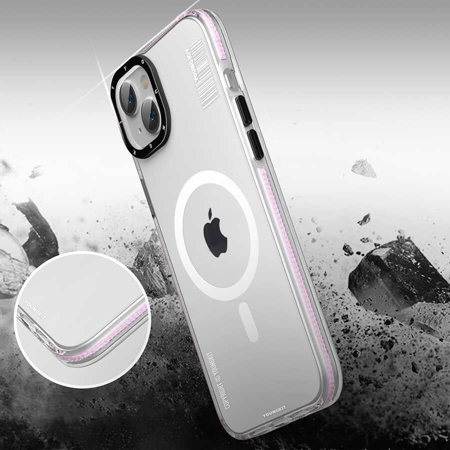 Apple iPhone 14 Plus Kılıf Magsafe Şarj Özellikli YoungKit Exquisite Serisi Kapak Siyah