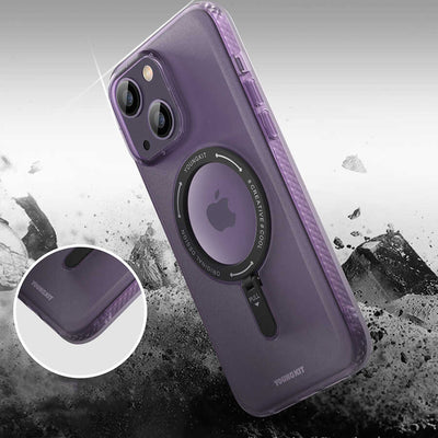 Apple iPhone 14 Plus Kılıf Magsafe Şarj Özellikli Youngkit Rock Serisi Kapak Derin Mor