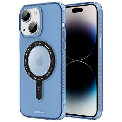Apple iPhone 14 Plus Kılıf Magsafe Şarj Özellikli Youngkit Rock Serisi Kapak Derin Mor