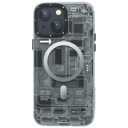 iPhone 14 Plus Kılıf M-safe Şarj Özellikli YoungKit Technology Serisi Kılıf