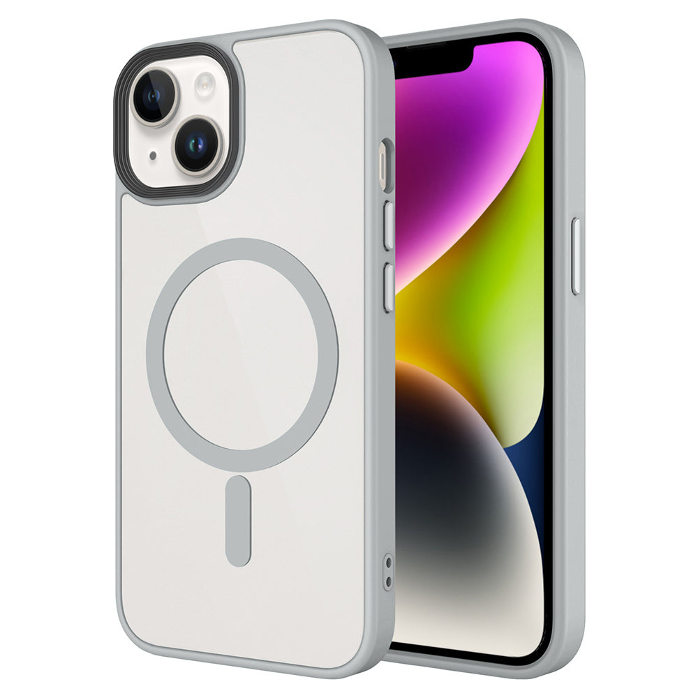 iPhone 14 Plus Kılıf Mat Arka Yüzey Wireless Şarj Özellikli Zore Flet M-safe Kılıf