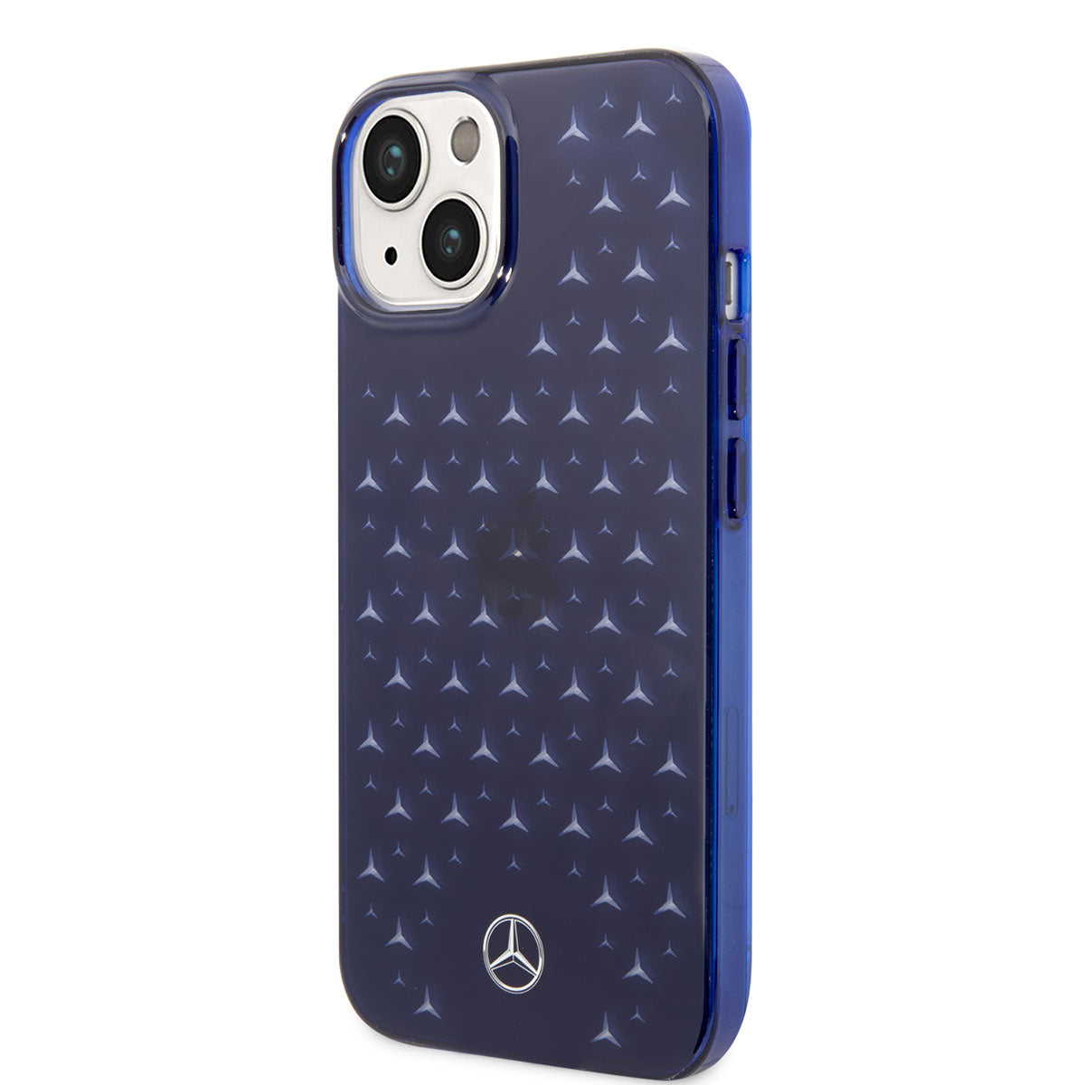 Apple iPhone 14 Plus Kılıf Mercedes Benz Transparan Yıldızlı Dizayn Kapak Mavi
