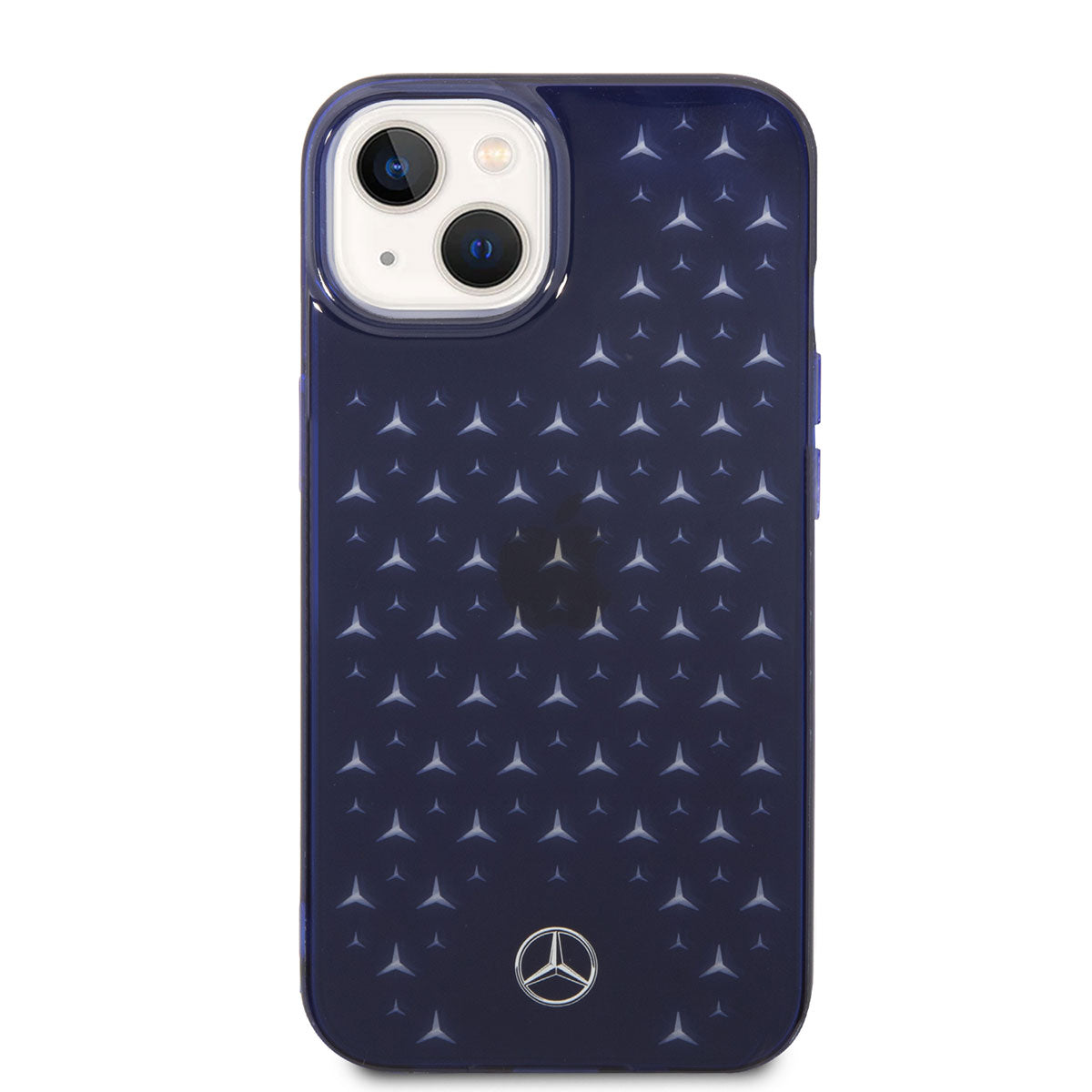 Apple iPhone 14 Plus Kılıf Mercedes Benz Transparan Yıldızlı Dizayn Kapak Mavi