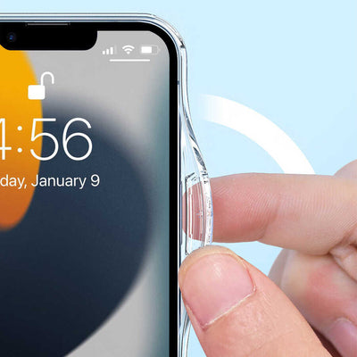 Apple iPhone 14 Plus Kılıf Standlı Magsafe Wireless Şarj Özellikli Wiwu Aurora Serisi Kapak Renksiz