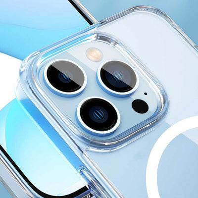 Apple iPhone 14 Plus Kılıf Standlı Magsafe Wireless Şarj Özellikli Wiwu Aurora Serisi Kapak Renksiz