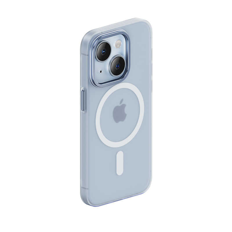 Apple iPhone 14 Plus Kılıf Wireless Şarj Destekli Benks Yeni Seri Magnetik Haze Kapak Gümüş