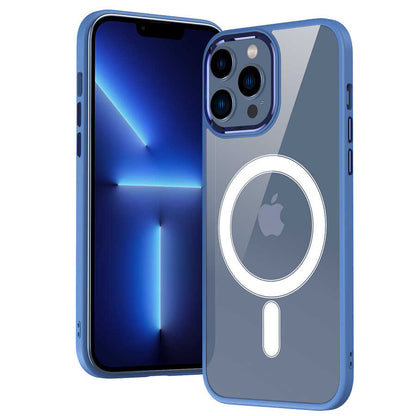 iPhone 14 Plus Kılıf Wireless Şarj Özellikli Zore Krom M-safe Silikon Kılıf