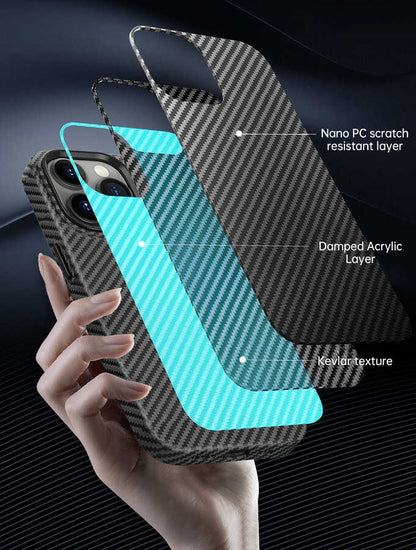 iPhone 14 Plus Kılıf Wiwu Karbon Fiber Görünümlü M-safe Wireless Şarj Özellikli Kabon Kılıf