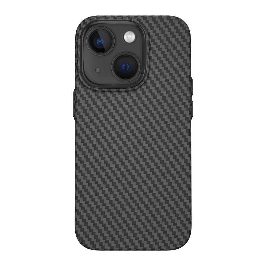 iPhone 14 Plus Kılıf Wiwu Karbon Fiber Görünümlü M-safe Wireless Şarj Özellikli Kabon Kılıf