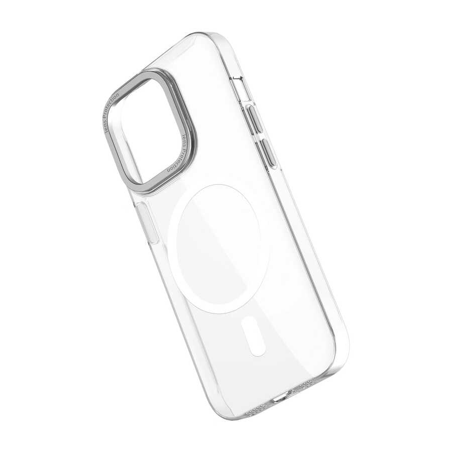 Apple iPhone 14 Plus Kılıf Wiwu MCC-102 Magnetic Crystal Sert PC Kapak Renksiz