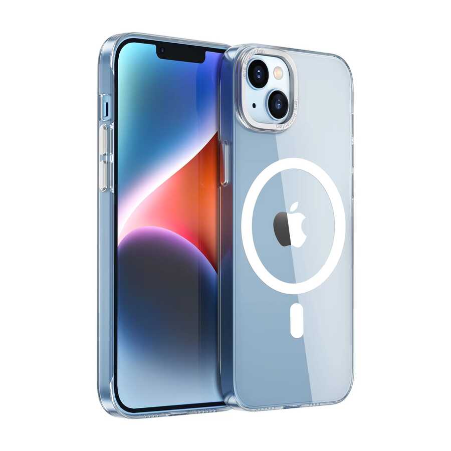 Apple iPhone 14 Plus Kılıf Wiwu MCC-102 Magnetic Crystal Sert PC Kapak Renksiz