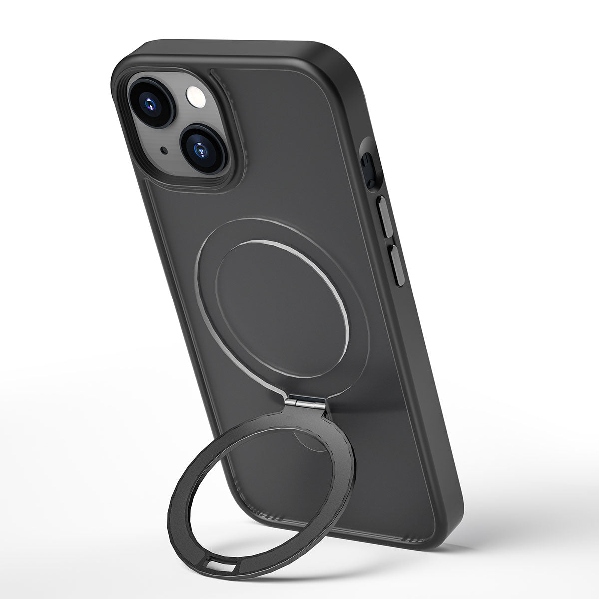 iPhone 14 Plus Kılıf Wiwu ZMM-010 M-safe Şarj Özellikli Parmak İzi Bırakmayan Mat Transparan Standlı Kılıf