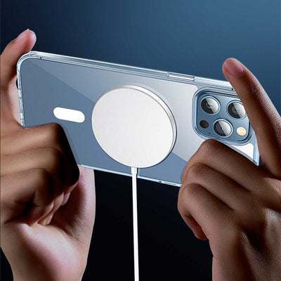 Apple iPhone 14 Plus Wiwu Magsafe Şarj Özellikli Lens Korumalı Şeffaf Silikon Kapak Siyah